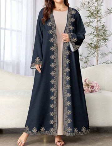 Cardigan lung Shein Curve+, albastru