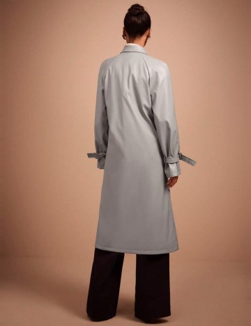 Trench imitație de piele Shein, gri