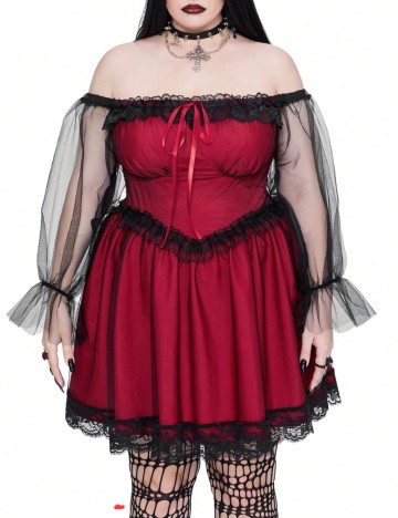 Rochie mini Shein Curve+, vișiniu