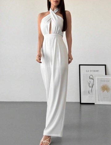 Salopetă lungă Shein, alb