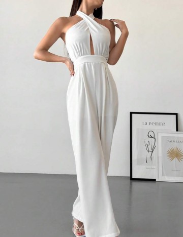 Salopetă lungă Shein, alb