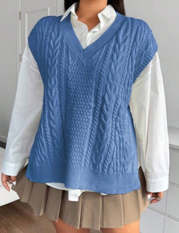 Vestă Shein Curve+, albastru