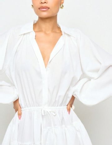 Rochie tip cămașă Shein, alb