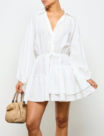 Rochie tip cămașă Shein, alb