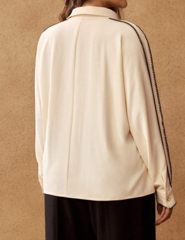 Cămașă Shein Curve+ MOTF, crem