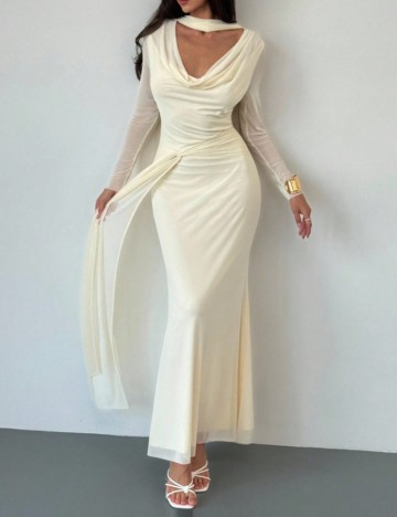 Rochie maxi Shein, crem