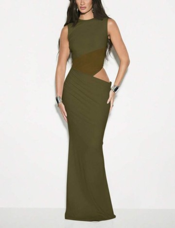 Rochie maxi Shein, kaki