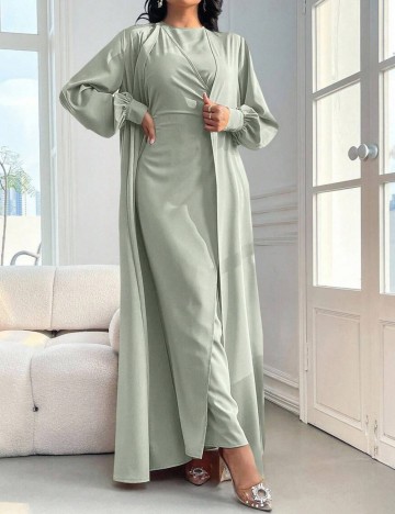 Set Rochie și Cardigan Shein, verde