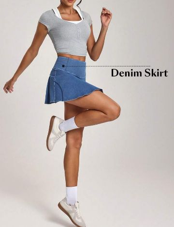 Fustă de blugi Shein, albastru