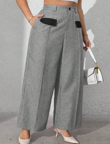 Pantaloni Shein Curve+, gri