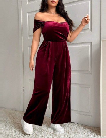 Salopetă lungă Shein Curve+, vișiniu