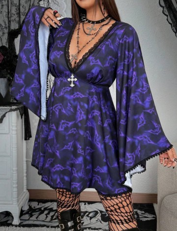 Rochie mini Shein Curve+, mix culori