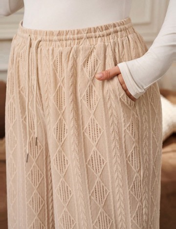 Pantaloni Shein Curve+, bej