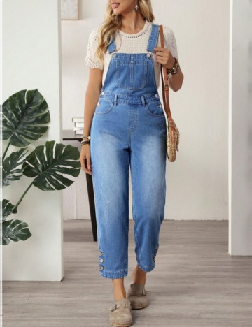 Salopetă lungă Shein, albastru