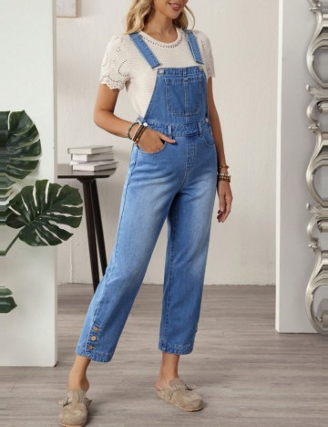 Salopetă lungă Shein, albastru