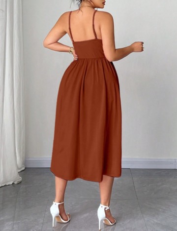 Rochie midi Shein Curve+, cărămiziu