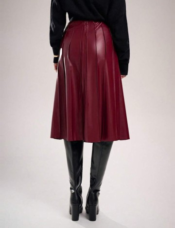 Fustă Imitație Piele Shein, vișiniu