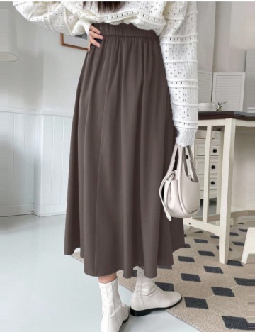 Fustă midi Shein DAZY, maro
