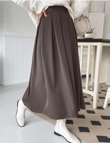 Fustă midi Shein DAZY, maro