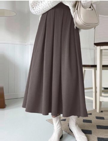 Fustă midi Shein DAZY, maro