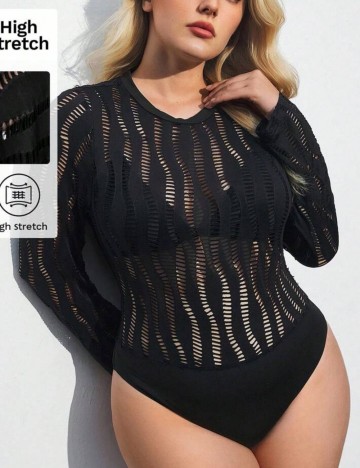 Body Shein Curve+, negru