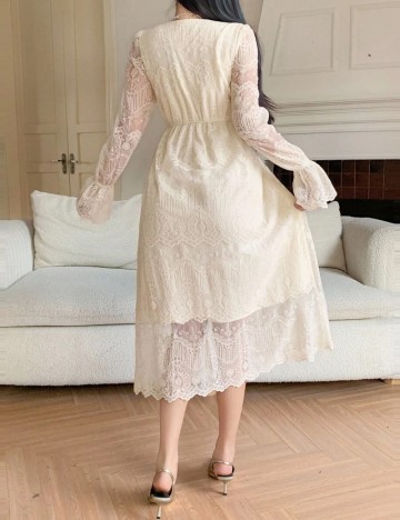 Rochie midi Shein, crem