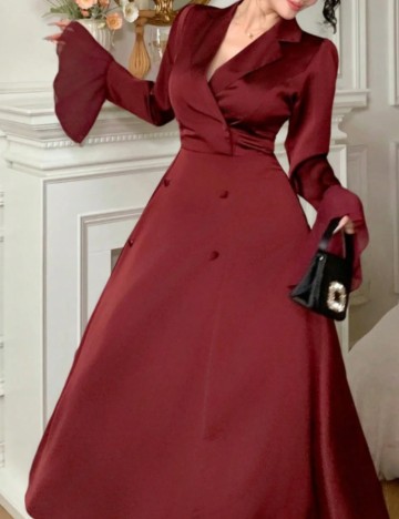 Rochie maxi Shein DAZY, vișiniu