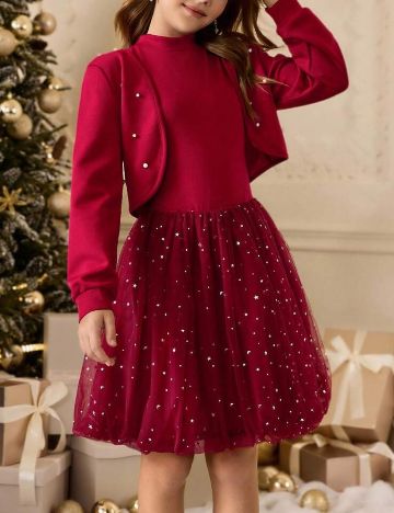 Set rochie și bolero Shein, roșu