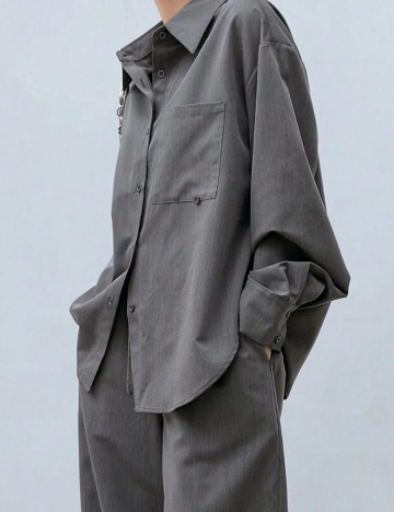 Cămașă Shein DAZY  LESS, gri