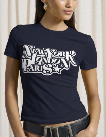 Top Shein AIIRZ, albastru