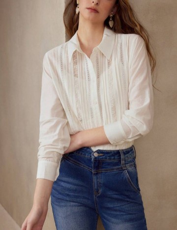 Cămașă Shein MOTF, alb