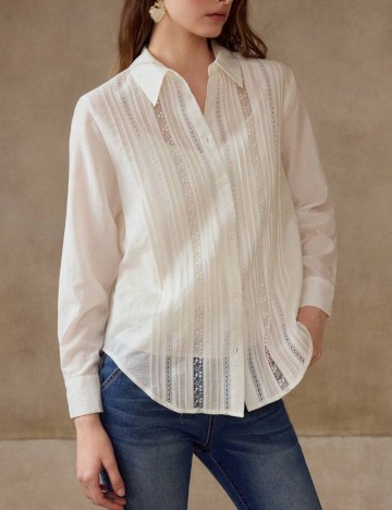 Cămașă Shein MOTF, alb