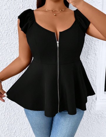 Top Shein Curve+, negru