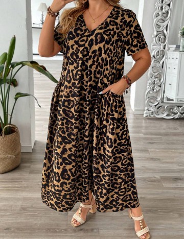 Rochie maxi Shein Curve+, maro