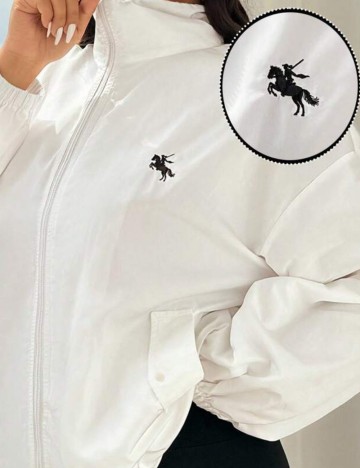 Bluză cu fermoar Shein, alb