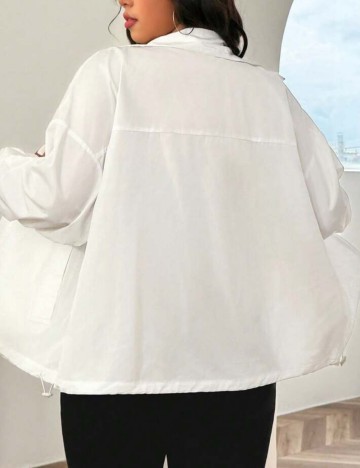 Bluză cu fermoar Shein, alb