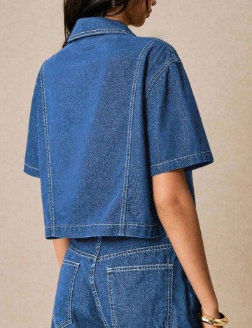 Cămașă de blugi Shein, albastru