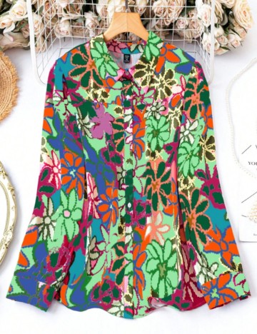 Cămașă Shein Curve+, mix culori