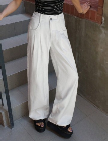 Pantaloni Shein, alb