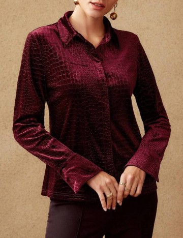 Cămașă Shein MOTF, vișiniu