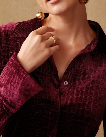 Cămașă Shein MOTF, vișiniu