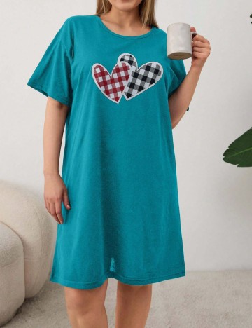 Rochie De Noapte Shein Curve+, turcoaz