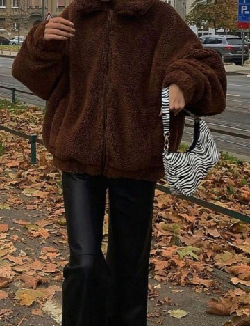 Jachetă de blană Shein, maro