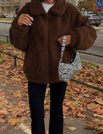 Jachetă de blană Shein, maro