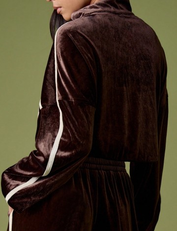 Bluză cu fermoar Shein Missguided, maro