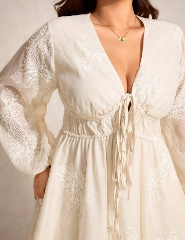 Rochie mini Shein Curve+, crem