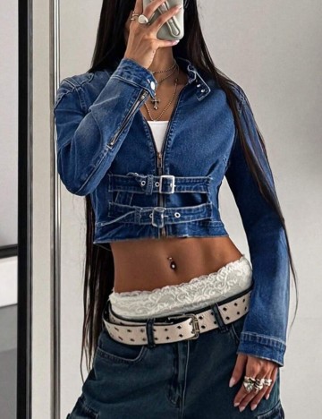 Jachetă De Blugi Shein, albastru