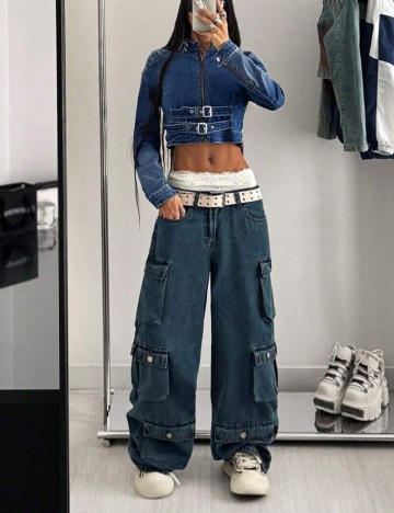 Jachetă De Blugi Shein, albastru