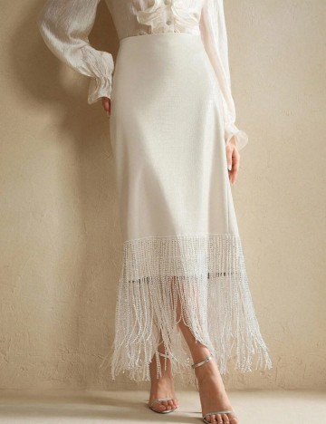 Fustă Imitație Piele Shein, crem