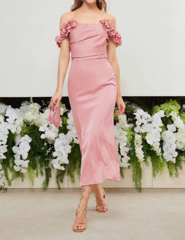 Rochie midi Shein, roz